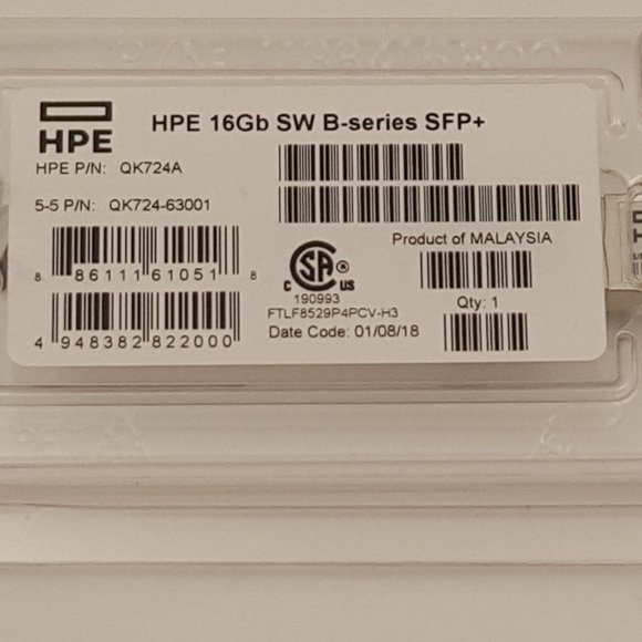 HPE 16Gb SW B-series SFP+ Fibre Channel Short Wave Transceiver QK724A NEW - Picture 2 of 4